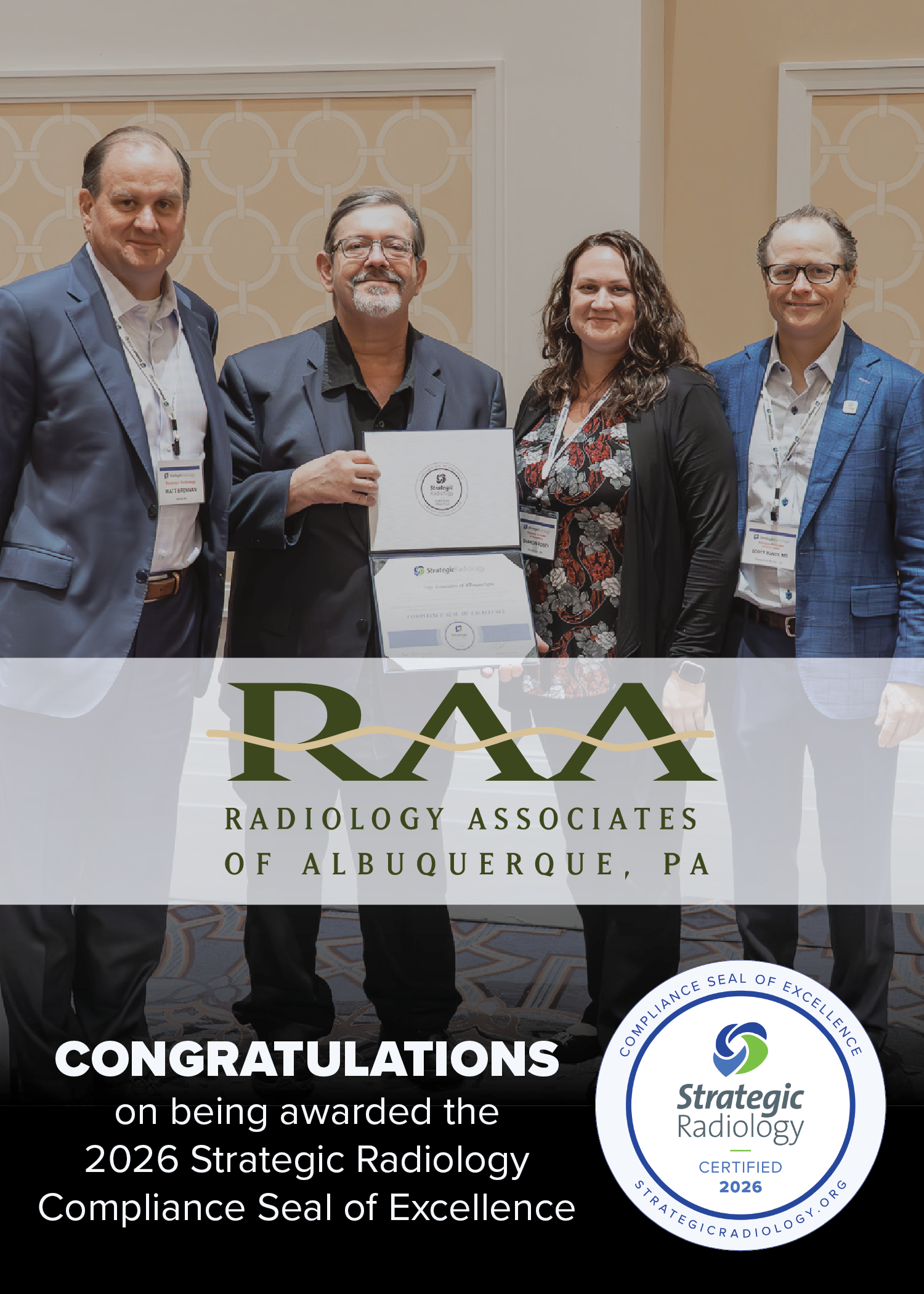 Image of RAA receiving the Compliance Seal of Excellence